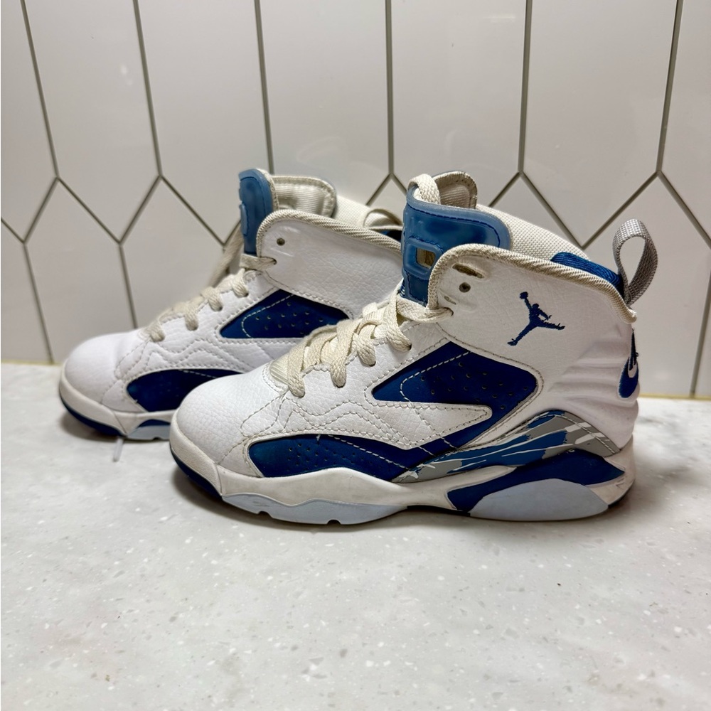 Nike White and Blue High-Top Sneakers